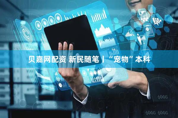 贝嘉网配资 新民随笔丨“宠物”本科
